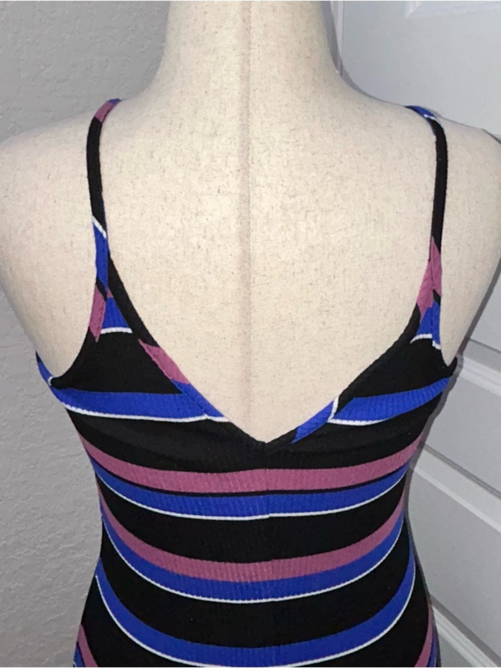 Express Stripe Print Ribbed Midi Bodycon Dress - Picture 9 of 10